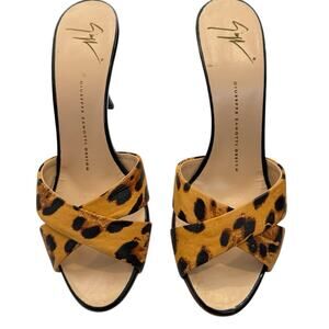 Giuseppe Zanotti Mule Sandals in Leopard; Size 38 (8)